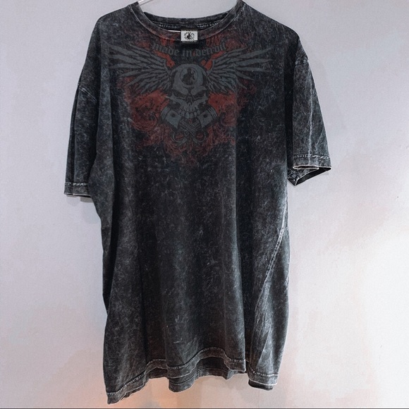 Made In Detroit Black Skull T Shirt - Picture 2 of 8